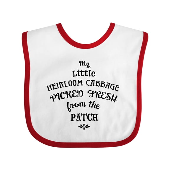 Inktastic My Little Heirloom Cabbage Picked Fresh from the Patch Boys or Girls Baby Bib