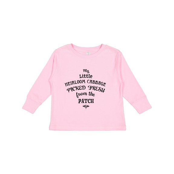 Inktastic My Little Heirloom Cabbage Picked Fresh from the Patch Boys or Girls Long Sleeve Toddler T-Shirt