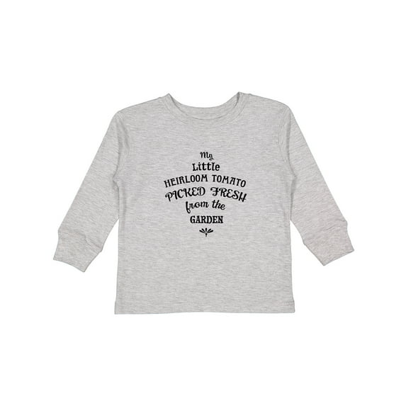 Inktastic My Little Heirloom Tomato Picked Fresh From the Garden Boys or Girls Long Sleeve Toddler T-Shirt
