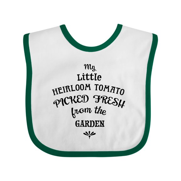 Inktastic My Little Heirloom Tomato Picked Fresh from the Garden Boys or Girls Baby Bib
