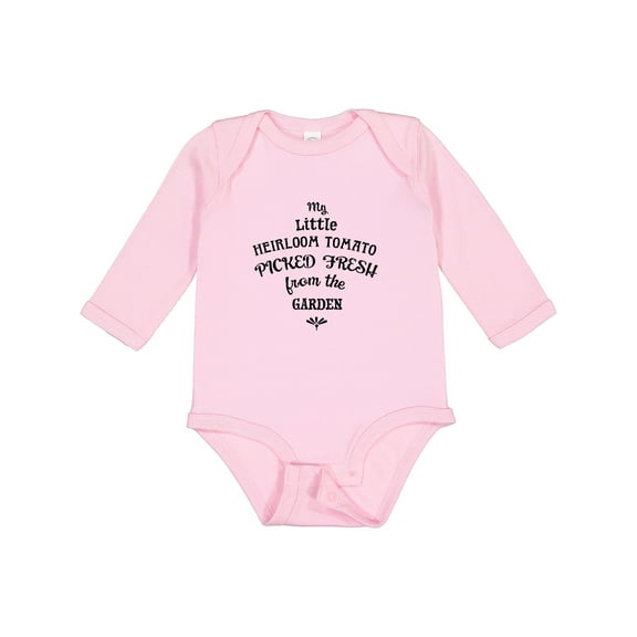 Inktastic My Little Heirloom Tomato Picked Fresh from the Garden Boys or Girls Long Sleeve Baby Bodysuit