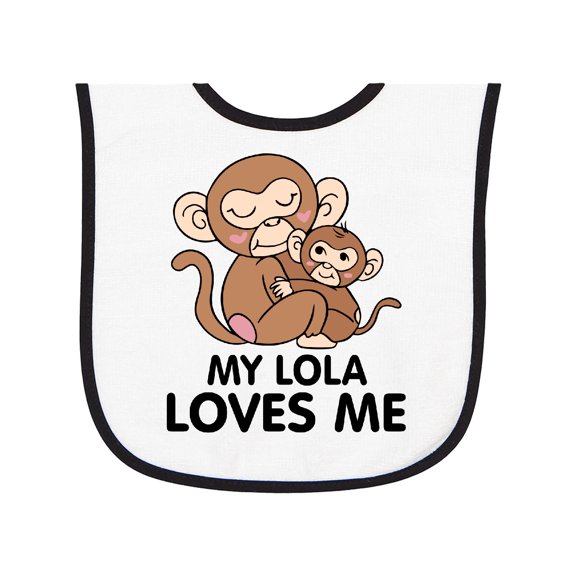 Inktastic My Lola Loves Me Baby Terry Cloth Bib