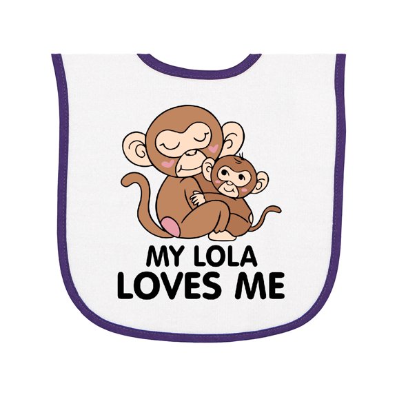 Inktastic My Lola Loves Me Baby Terry Cloth Bib