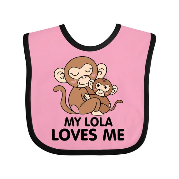 Inktastic My Lola Loves Me Boys or Girls Baby Bib
