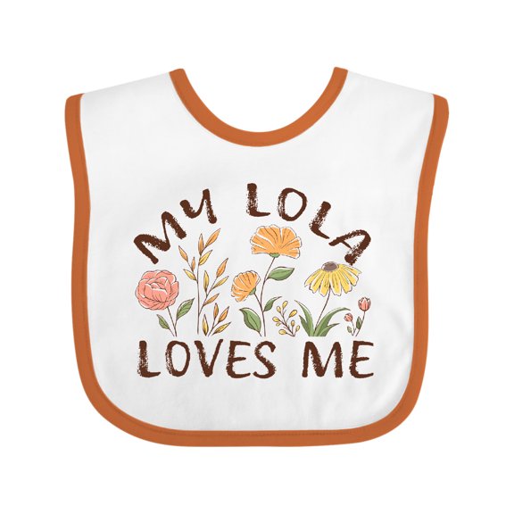 Inktastic My Lola Loves Me Boys or Girls Baby Bib