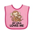 thumbnail image 1 of Inktastic My Lola Loves Me Boys or Girls Baby Bib, 1 of 4