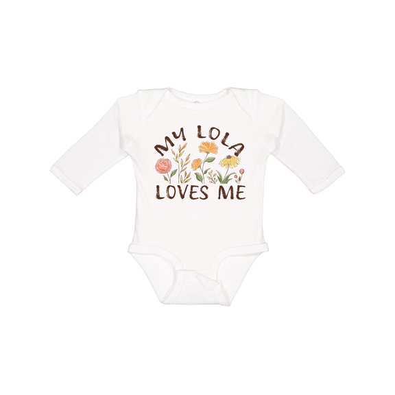 Inktastic My Lola Loves Me Boys or Girls Long Sleeve Baby Bodysuit