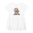 thumbnail image 1 of Inktastic My Lola Loves Me Girls Baby Dress, 1 of 5