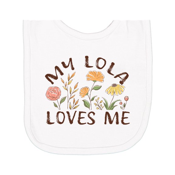 Inktastic My Lola Loves Me Newborn Bib