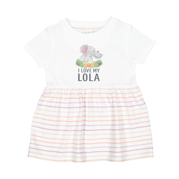 Inktastic My Lola Loves Me to the Moon and Back Girls Baby Dress