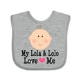 thumbnail image 1 of Inktastic My Lola and Lolo Love Me Girls Baby Bib, 1 of 4