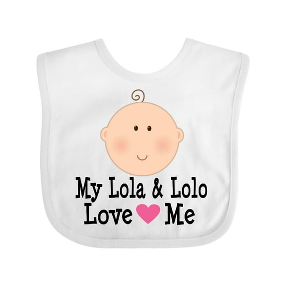 Inktastic My Lola and Lolo Love Me Girls Baby Bib