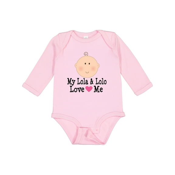 Inktastic My Lola and Lolo Love Me Girls Long Sleeve Baby Bodysuit