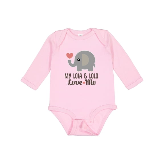 Inktastic My Lola and Lolo Love Me Grandbaby Boys or Girls Long Sleeve Baby Bodysuit