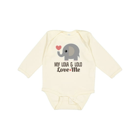 Inktastic My Lola and Lolo Love Me Grandbaby Boys or Girls Long Sleeve Baby Bodysuit