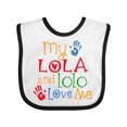 thumbnail image 1 of Inktastic My Lola and Lolo Love Me Grandchild Boys or Girls Baby Bib, 1 of 4
