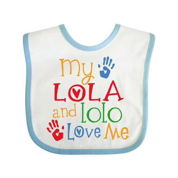 Inktastic My Lola and Lolo Love Me Grandchild Boys or Girls Baby Bib
