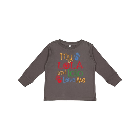 Inktastic My Lola and Lolo Love Me Grandchild Boys or Girls Long Sleeve Toddler T-Shirt