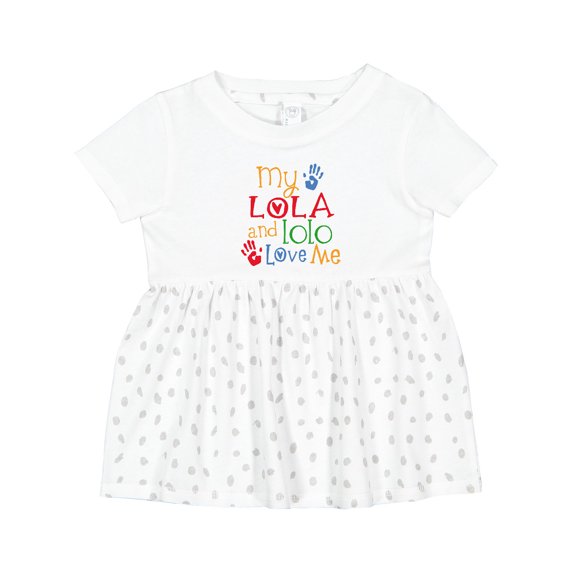 Inktastic My Lola and Lolo Love Me Grandchild Girls Baby Dress