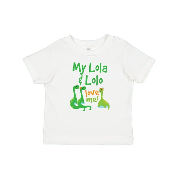 Inktastic My Lola and Lolo Love Me Grandson Dinosaur Boys Baby T-Shirt