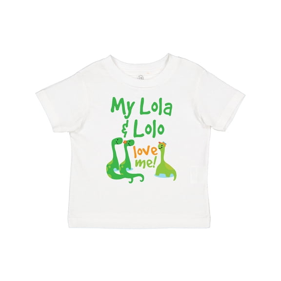 Inktastic My Lola and Lolo Love Me Grandson Dinosaur Boys Toddler T-Shirt