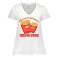 thumbnail image 1 of Inktastic My Love Language Is French Fries Women's Plus Size V-Neck T-Shirt, 1 of 5