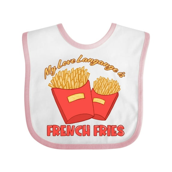 Inktastic My Love Language is French Fries Boys or Girls Baby Bib
