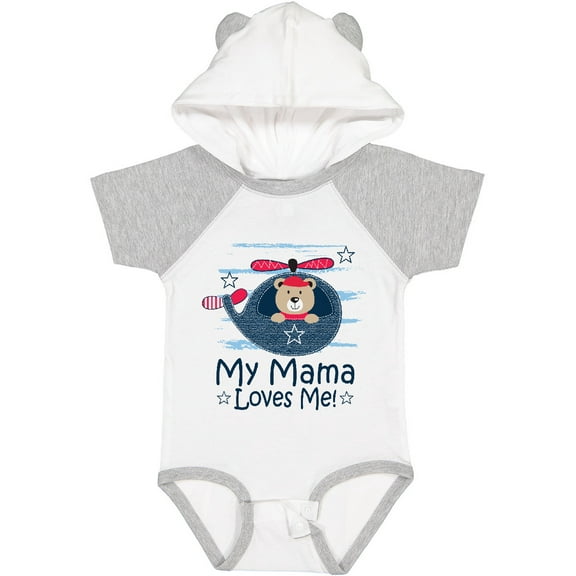 Inktastic My Mama Loves Me Boys Helicopter Boys Baby Bodysuit