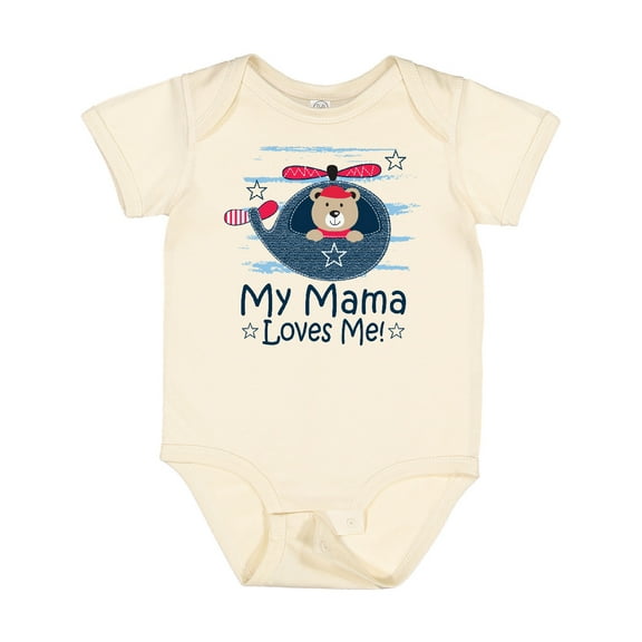 Inktastic My Mama Loves Me Boys Helicopter Boys Baby Bodysuit