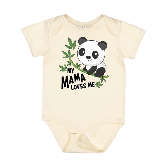Inktastic My Mama Loves Me Cute Panda Boys or Girls Baby Bodysuit