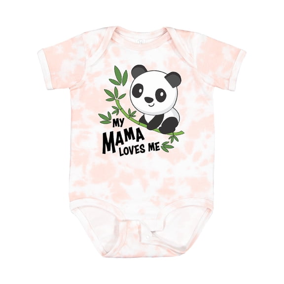Inktastic My Mama Loves Me Cute Panda Boys or Girls Baby Bodysuit