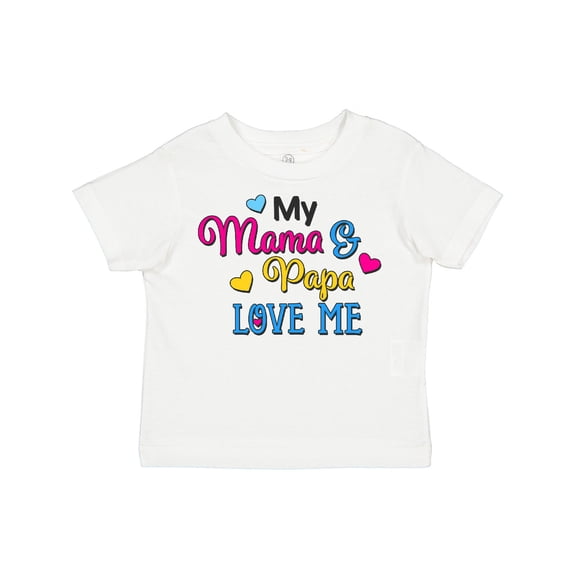 Inktastic My Mama and Papa Love Me with Hearts Boys or Girls Toddler T-Shirt