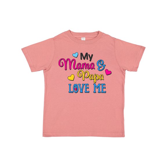 Inktastic My Mama and Papa Love Me with Hearts Boys or Girls Toddler T-Shirt