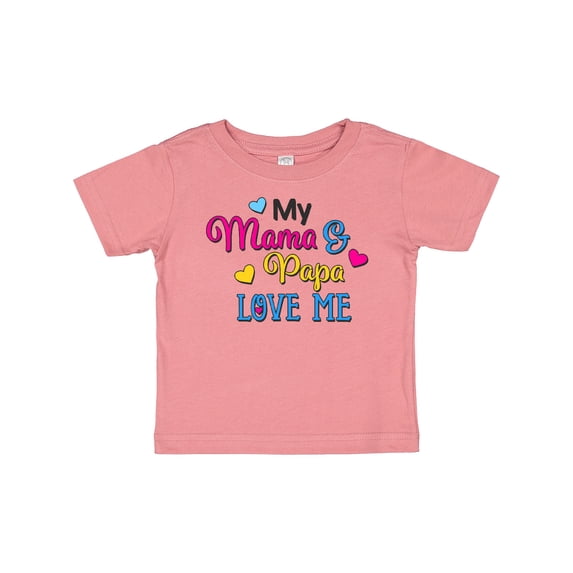 Inktastic My Mama and Papa Love me with Hearts Boys or Girls Baby T-Shirt