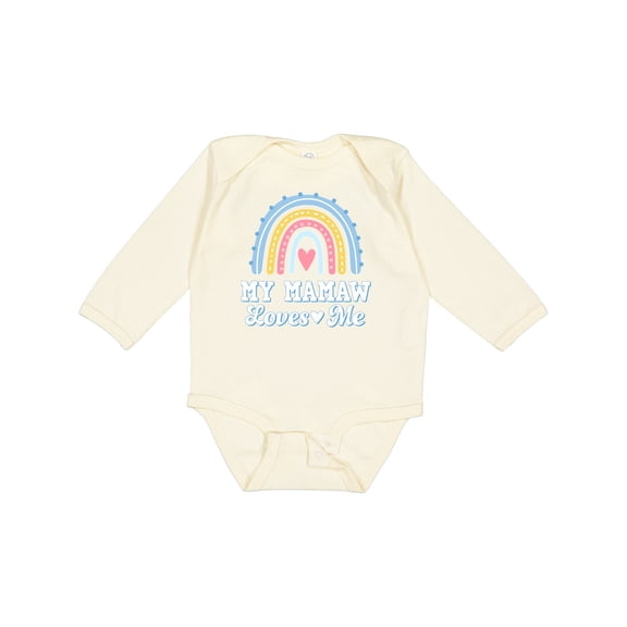 Inktastic My Mamaw Loves Me Girls Retro Rainbow Girls Long Sleeve Baby Bodysuit