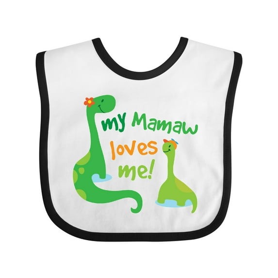 Inktastic My Mamaw Loves Me Grandson Boys Baby Bib