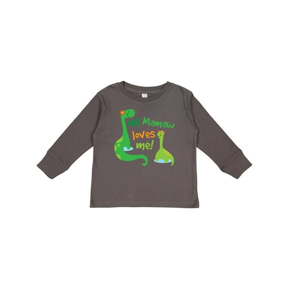 Inktastic My Mamaw Loves Me Grandson Gift Boys Long Sleeve Toddler T-Shirt