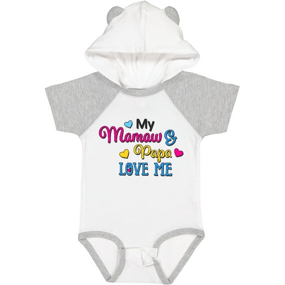 Inktastic My Mamaw and Papa Love Me with Hearts Boys or Girls Baby Bodysuit