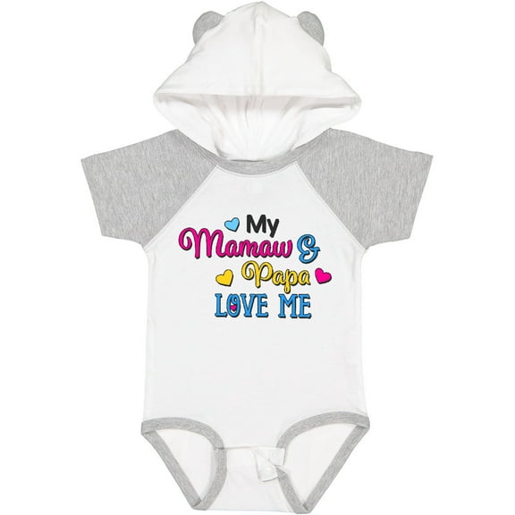 Inktastic My Mamaw and Papa Love Me with Hearts Boys or Girls Baby Bodysuit