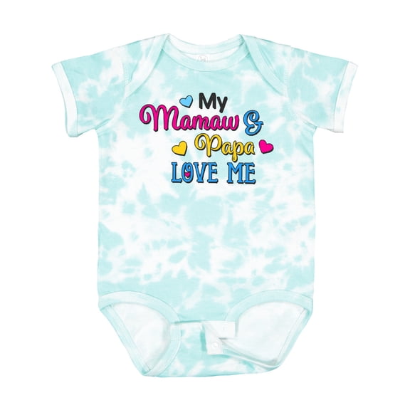 Inktastic My Mamaw and Papa Love Me with Hearts Boys or Girls Baby Bodysuit