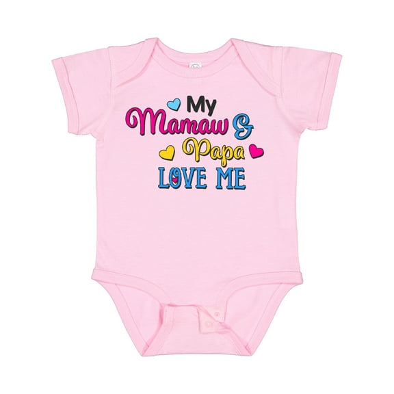Inktastic My Mamaw and Papa Love Me with Hearts Boys or Girls Baby Bodysuit