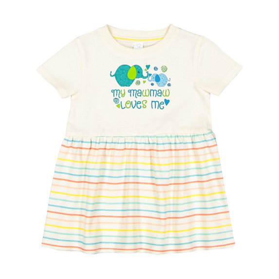Inktastic My Mawmaw Loves Me Cute Elephants Girls Baby Dress