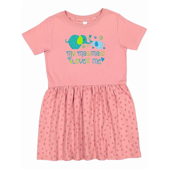 Inktastic My Mawmaw Loves Me Cute Elephants Girls Toddler Dress