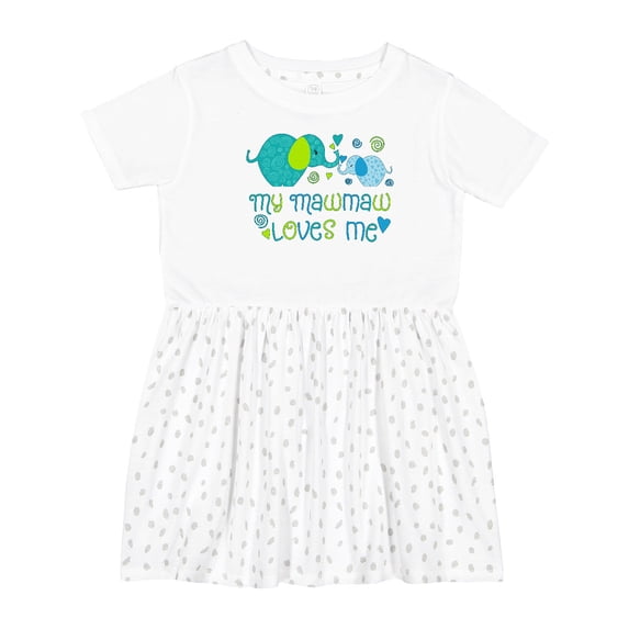 Inktastic My Mawmaw Loves Me Cute Elephants Girls Toddler Dress
