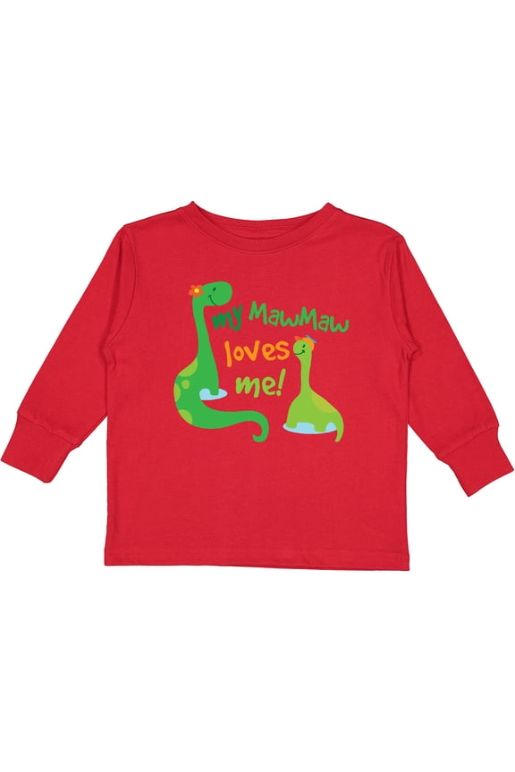 My Mawmaw Loves Me Grandson Boys Long Sleeve Toddler T-Shirt
