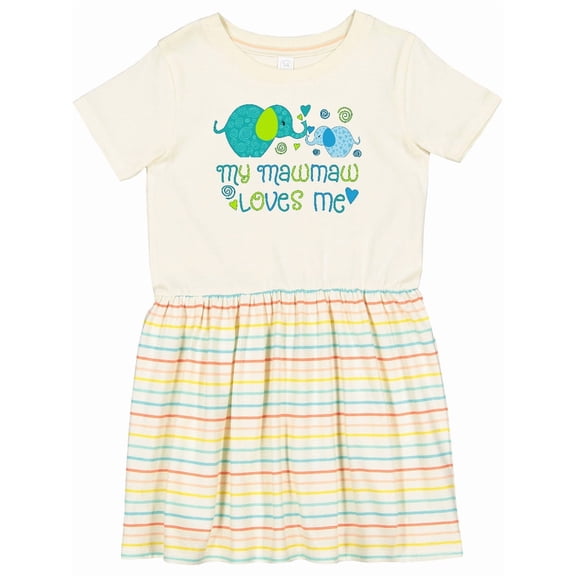 Inktastic My Mawmaw Loves Me Cute Elephants Girls Toddler Dress