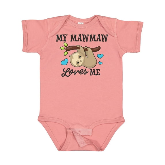 Inktastic My Mawmaw Loves Me with Sloth and Hearts Boys or Girls Baby Bodysuit