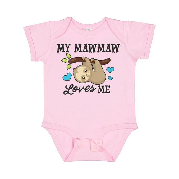 Inktastic My Mawmaw Loves Me with Sloth and Hearts Boys or Girls Baby Bodysuit