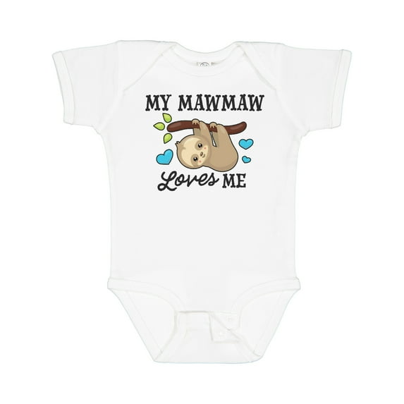 Inktastic My Mawmaw Loves Me with Sloth and Hearts Boys or Girls Baby Bodysuit