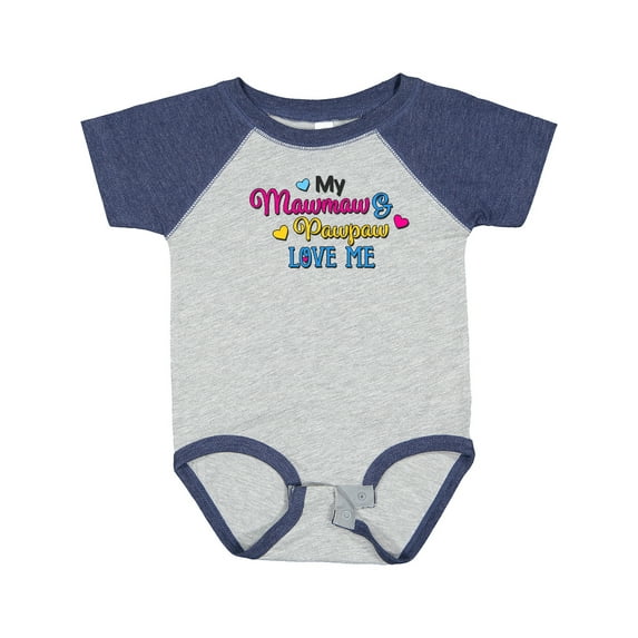 Inktastic My Mawmaw and Pawpaw Love Me with Hearts Boys or Girls Baby Bodysuit